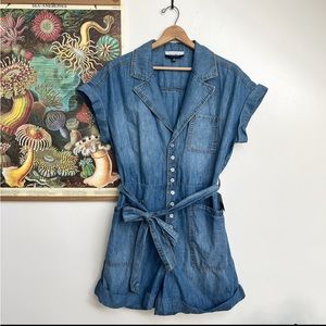 Eloquii Chambray Denim Blue Romper with Belt size 16